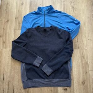 Pair bundle lot two dunning golf sweater quarter zip performance M L stretch